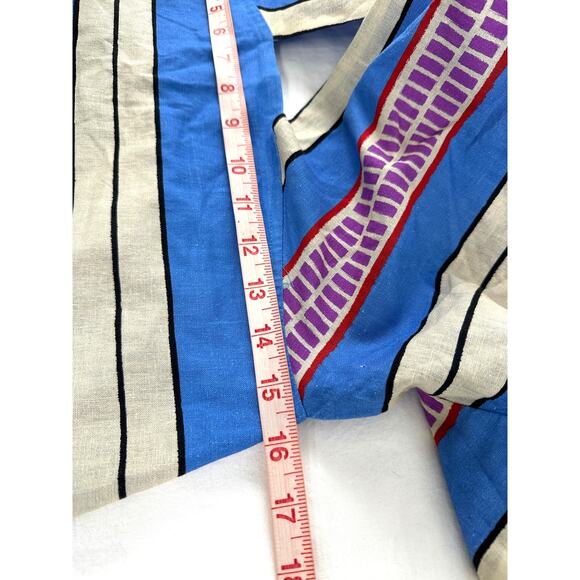 TuckerNuck Sorrento Stripe Ames Linen Halter Maxi Dress Size L - Picture 9 of 13